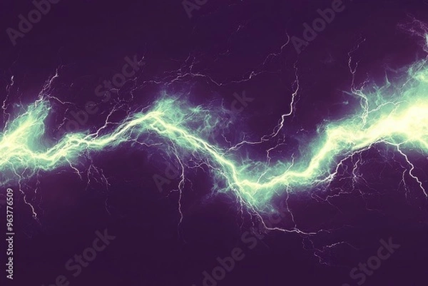 Obraz Powerful lightning storm with striking electric bolts of energy illuminating the night sky