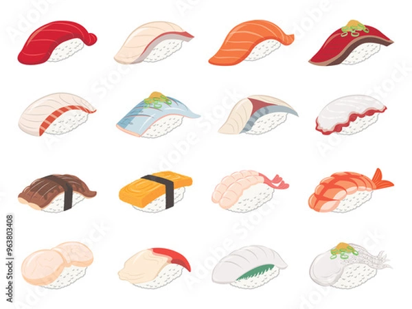 Fototapeta 定番握り寿司セット