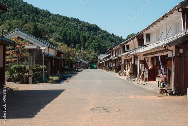 Obraz 日本の伝統的な宿場町、福井県熊川宿