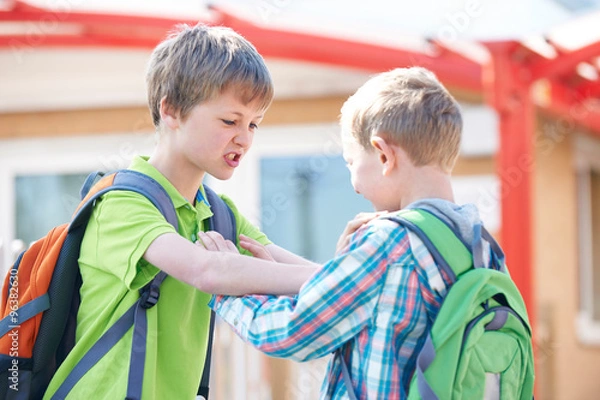 Obraz Two Boys Fighting In School Playground