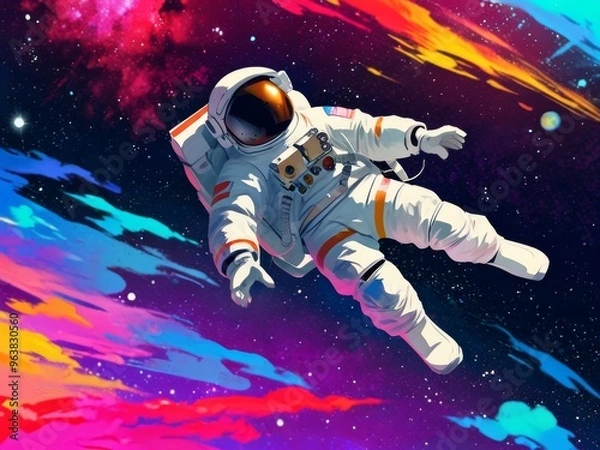 Fototapeta Astronaut Floating in a Cosmic Landscape