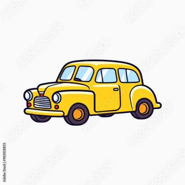 Fototapeta rawpixeloffice6_a_drawing_of_a_cute_taxi_clipart_in_the_style_o_c84d8431-334d-4d54-ab21-004452d67ada-p