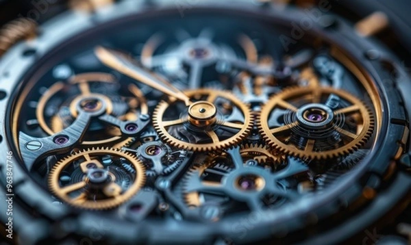 Fototapeta gears inside a mechanical watch
