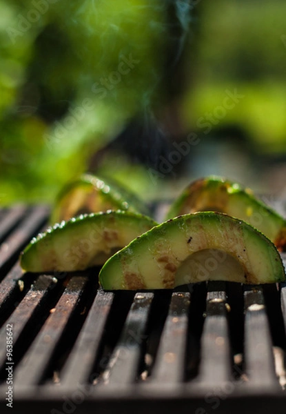 Obraz Avocado quarters prepared on the grill