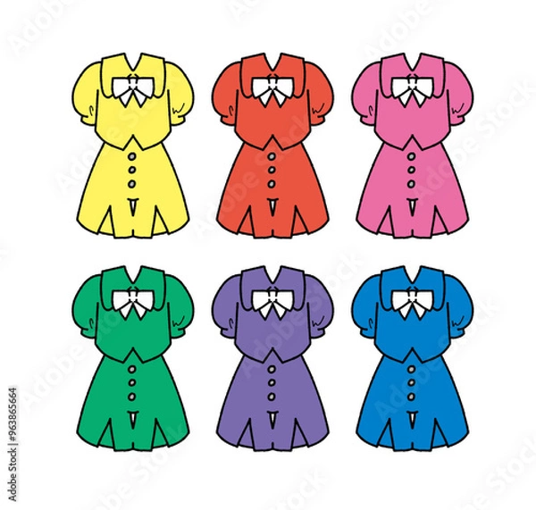 Fototapeta アイドル衣装のイラストセット