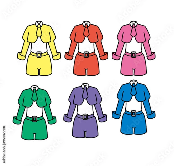 Fototapeta アイドル衣装のイラストセット