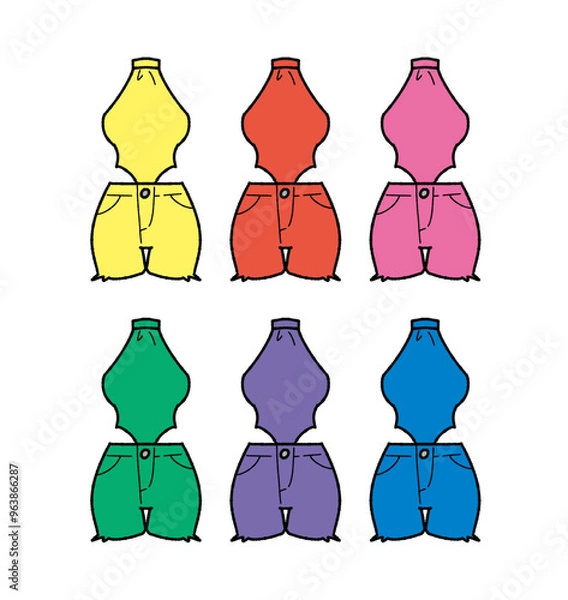 Fototapeta アイドル衣装のイラストセット