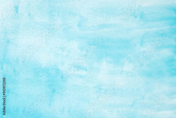Fototapeta Watercolor background, art abstract surface blue watercolour painting textured design on white paper background, banner, backdrop, template, poster, wallpaper