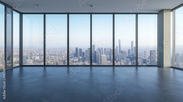 Fototapeta Panoramic view from an empty office