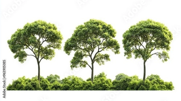 Fototapeta Green Tree Canopy Isolated on White Background