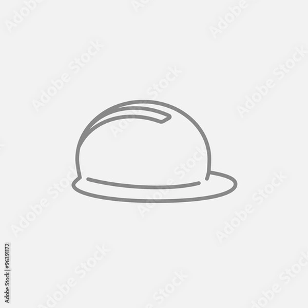 Fototapeta Hard hat line icon.