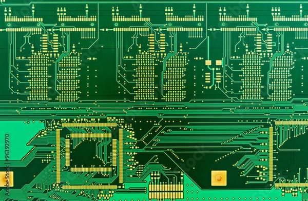 Obraz The  blank green printed circuit board (PCB)