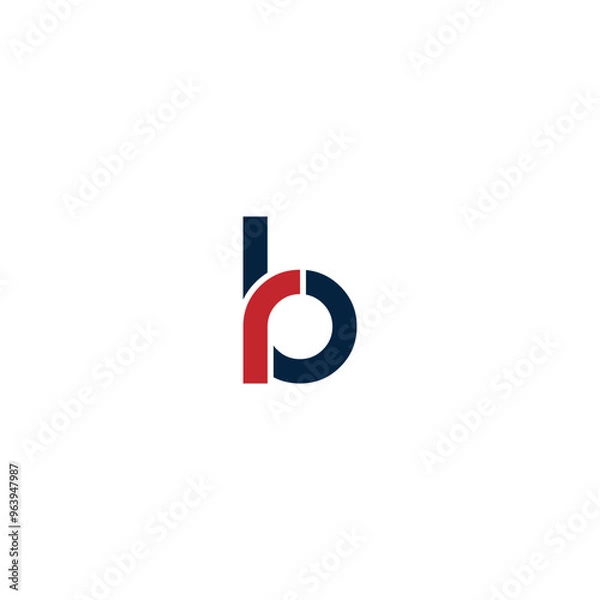 Fototapeta BR or RB awesome letter logo design. Abstract design with different colors illustration. Icon or monogram design.
