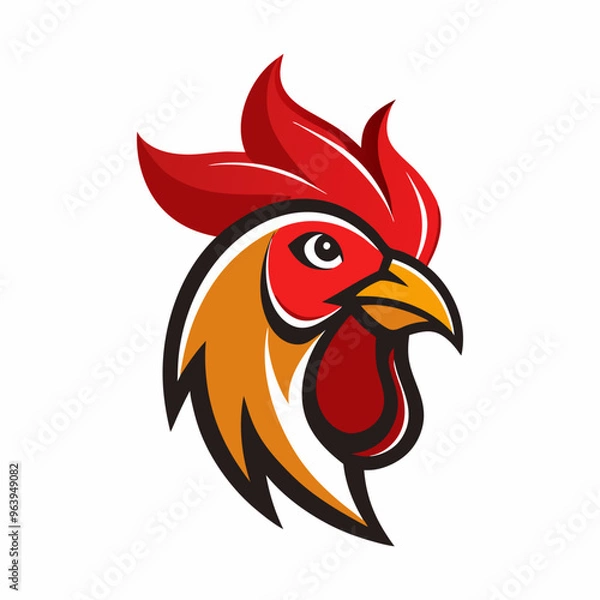 Fototapeta rooster head logo