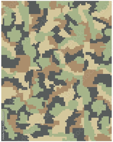 Obraz Seamless pattern of digital camouflage, vector