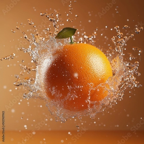 Fototapeta Design a high-resolution scene where strawberries, blueberries, blackberries, and raspberries spin mid-air, surrounded by dynamic water splashes, each droplet reflecting light and capturing the vibran