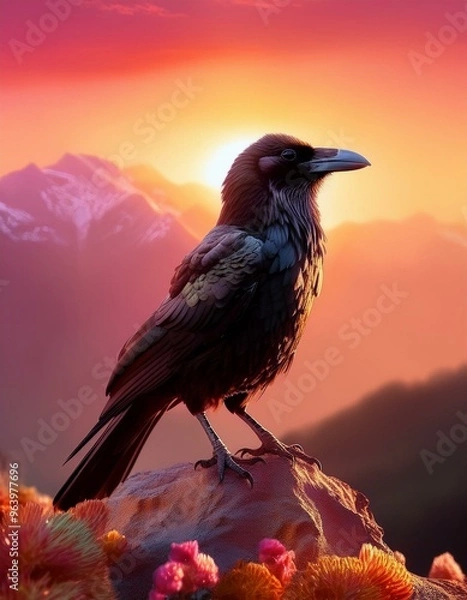 Obraz sunset in the mountains