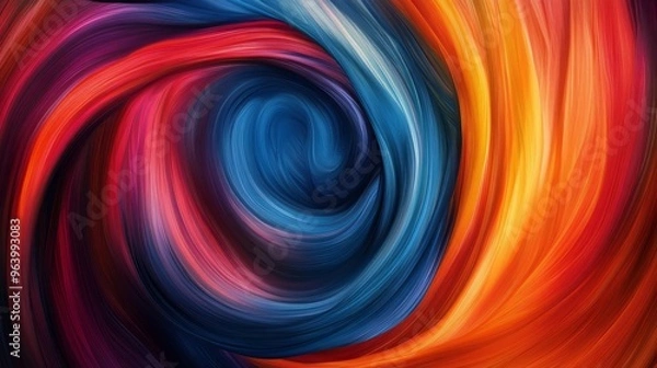 Fototapeta Colorful swirling abstract vortex with vibrant red
