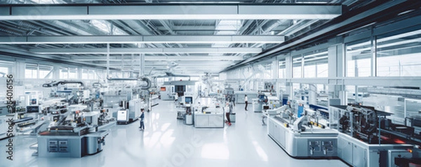 Fototapeta Modern Automated Production Line in Industrial Facility