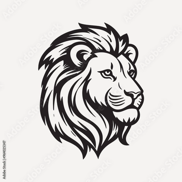Fototapeta Majestic lion head vector illustration