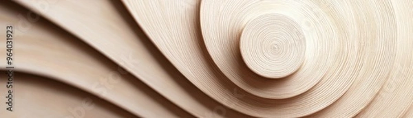 Obraz Beautifully crafted wooden spirals showcasing the natural grain and texture, perfect for design and woodworking inspiration.