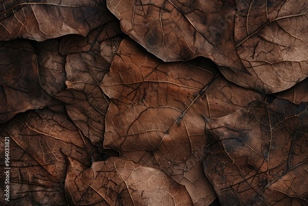 Fototapeta Autumn leaves fiber structure close up for banner design.