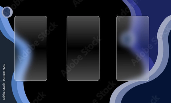 Obraz Dynamic waves abstract fluidity Glassmorphism Style