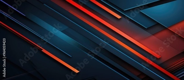 Fototapeta Abstract Geometric Shapes with Red Accents Background