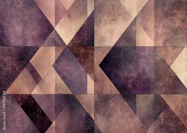 Fototapeta Geometric abstract background featuring triangles in shades of coffee medium orchid and chocolate ideal for posters cards wallpaper or textured backdrops