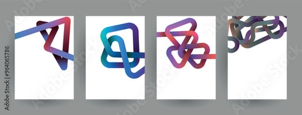 Obraz Modern abstract covers set. Abstract shapes composition. Futuristic minimal design.