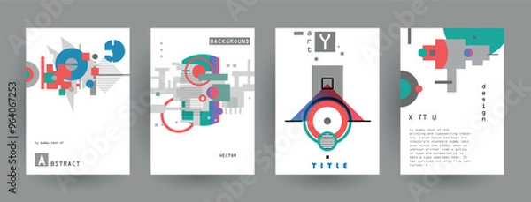 Fototapeta Modern abstract covers set, Modern colorful wave liquid flow poster. Cool gradient shapes composition, vector covers design.	