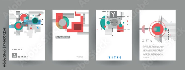 Obraz Modern abstract covers set, Modern colorful wave liquid flow poster. Cool gradient shapes composition, vector covers design.	