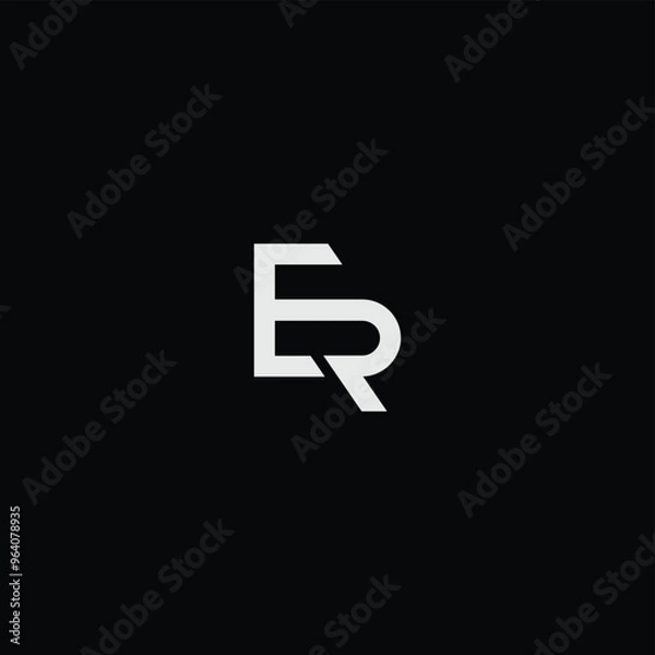 Fototapeta ER or RE abstract letter outstanding professional business awesome artistic branding company different colors illustration logo design.