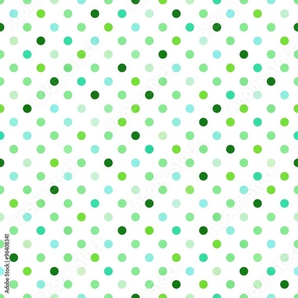 Fototapeta Green Polka Dots Seamless Pattern