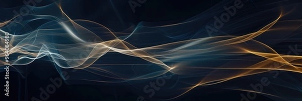 Fototapeta Abstract Smoke Waves Flowing on Dark Backdrop