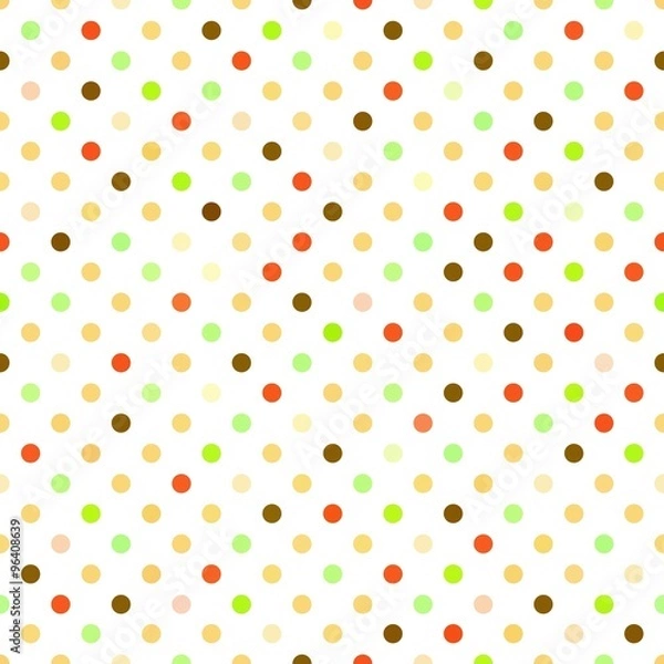 Obraz Yellow Polka Dots Seamless Pattern