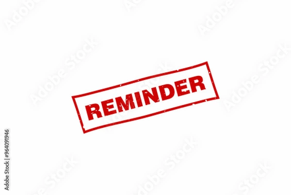 Fototapeta Reminder red square grunge stamp vector illustration