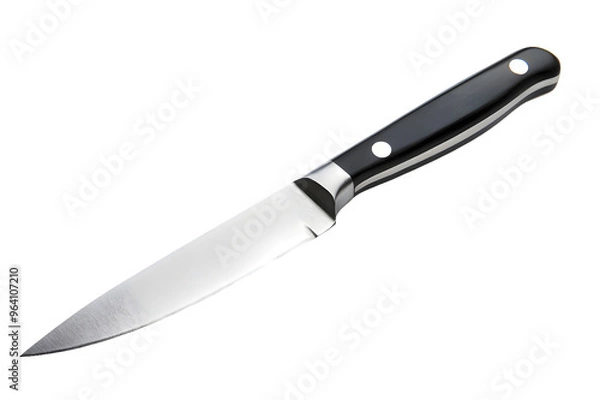 Fototapeta Sharp kitchen knife isolated on transparent background