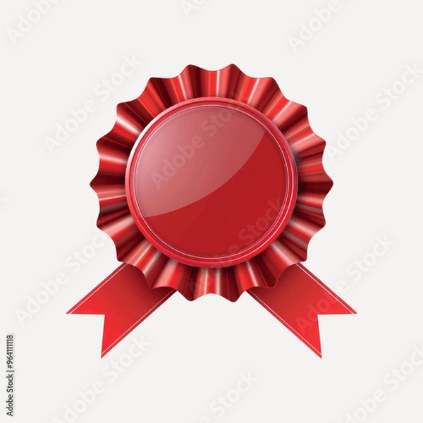 Obraz Shiny red award ribbon badge