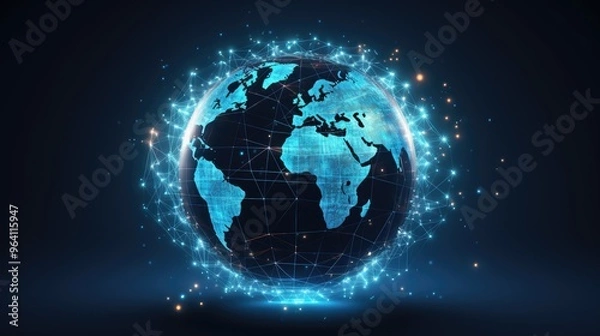 Fototapeta Digital Globe with Network Connections
