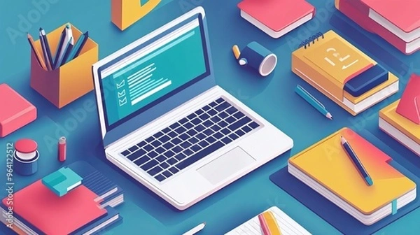 Fototapeta Online Learning Background Concept 
