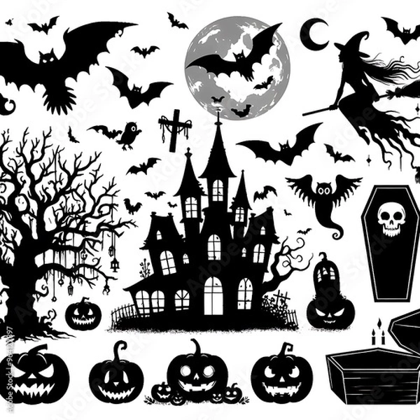 Obraz halloween background with pumpkin