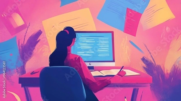 Obraz Online Learning Background Concept 