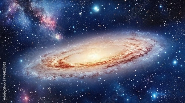 Fototapeta Cosmic waves undulating through interstellar space nebula fantasy galaxy astronomy cosmos dark sience supernova infinity