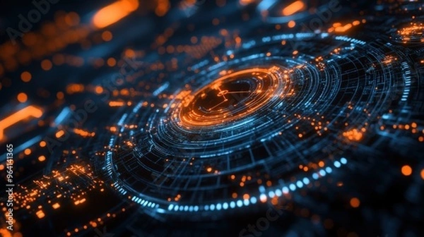 Fototapeta Energetic business landscape illustrating the concept of strategic agility, with symbols representing operational transformation towards streamlined processes and quick adaptation to competitive press