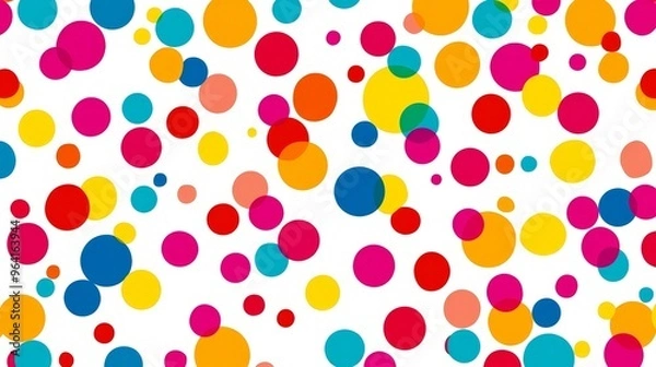 Fototapeta Abstract Colorful Circle Pattern, White Background, Vector, Graphic Design, Polka Dot, Circle, Pattern