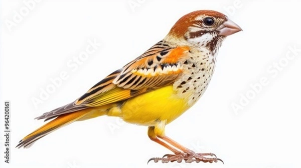 Fototapeta Weaverbird side view full body isolate on transparency background PNG
