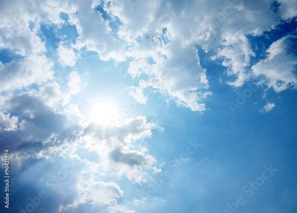 Obraz The sun on cloudy sky