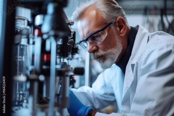 Fototapeta Developer working on coding project in a modern office