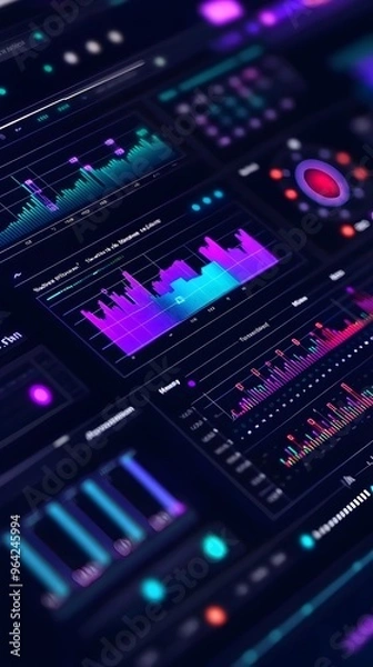 Fototapeta Sophisticated AI Powered Real Time Website Analytics Dashboard with Advanced Data Visualization